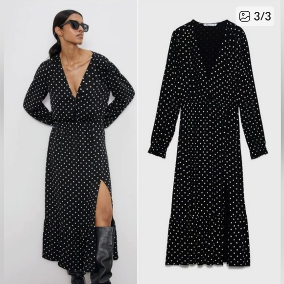 Zara Dresses & Skirts - ZARA - Polka Dot Midi Dress
